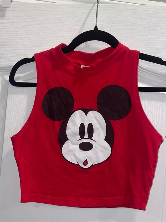 Disney Tops - Disney Red Mickey Mouse Cropped Tank Top Women’s Medium